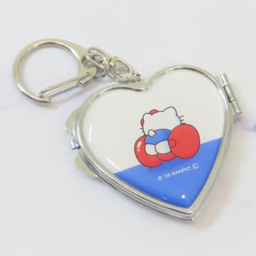 ハート型ミラーキーホルダー キーリング ハローキティ ぷっくり カミオ