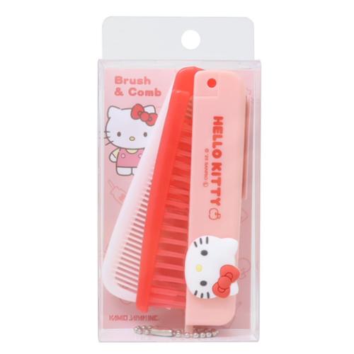 2001年製 Hello Kitty 折りたたみヘアブラシ トロピカル柄 中古 ハローキティ ぷっくり折りたたみブラシ＆コーム ヘアブラシ サンリオ
