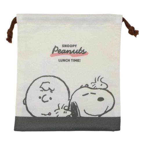 スヌーピー キャラクター 巾着袋 マチ付き巾着 きんちゃくポーチ ぎゅっとよりあう ピーナッツ