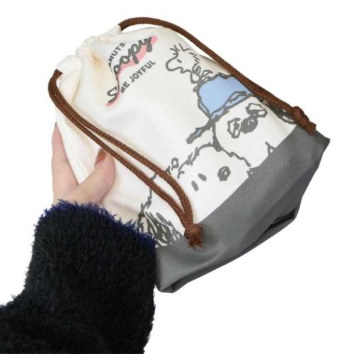 スヌーピー キャラクター 巾着袋 マチ付き巾着 きんちゃくポーチ ぎゅっとよりあう ピーナッツ