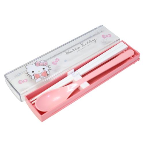 抗菌 おはし＆スプーンのツインセット スライド式 コンビセット