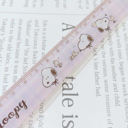 スリム17cm定規 ものさし チェックフェイス スヌーピー ピーナッツ カミオジャパン