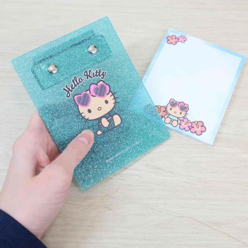 ハローキティ メモ帳 グリッターバインダーメモ 日焼け サンリオ