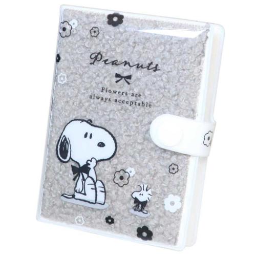 スヌーピー メモ帳 もこメモ MONOCHROME FLOWER ピーナッツ カミオ