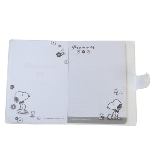 スヌーピー メモ帳 もこメモ MONOCHROME FLOWER ピーナッツ カミオ