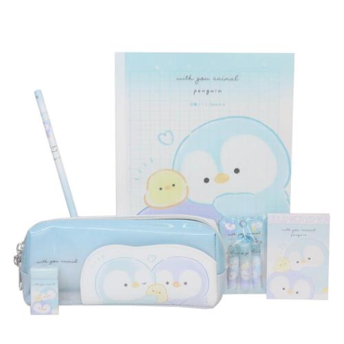 文具セット WITH YOU ANIMAL 6点文房具セット ペンギン