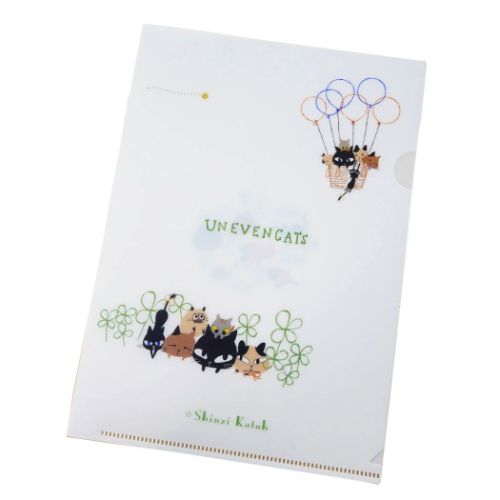 クリアフォルダー クリアファイルA5 UNEVEN CATS clover