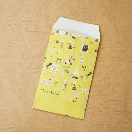 ポチ袋 ポチ袋小 3枚入 UNEVEN CATS room 木野瀬印刷 お年玉袋 金封