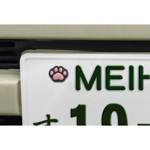 カー用品 肉球NEWナンバーボルトキャップ クロ ねこ 三金商事 MEIHO ボルトカバー