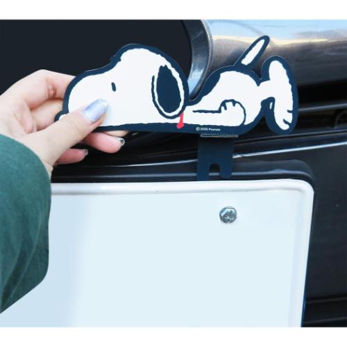 スヌーピー グッズ カー用品 ピーナッツ キャラクター ナンバーフレームマスコット