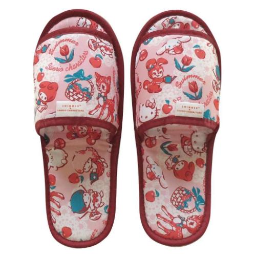 スイマーxサンリオキャラクターズ SWIMMERxSANRIO キャラクター トラベルグッズ 携帯スリッパ ピンク 三金商事