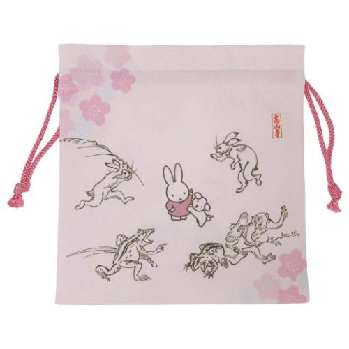 Yahoo! Yahoo!ショッピング(ヤフー ショッピング)ミッフィー 絵本キャラクター 巾着袋 巾着M miffyx鳥獣戯画 A