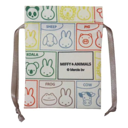 Yahoo! Yahoo!ショッピング(ヤフー ショッピング)ミッフィー 巾着袋 豆巾着 MIFFY and ANIMALS 総柄 ディックブルーナ