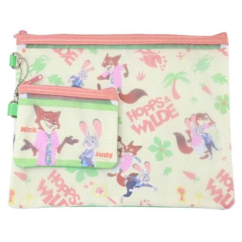 2連メッシュポーチ 平ポーチ大小2点セット ディズニー ズートピア2 BE