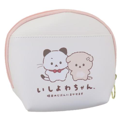 サンエックス まりもこちゃん レトロ ポシェット 小物入れ 小銭入れ コスメポーチ シェル型ポーチ フェイス いしよわちゃん