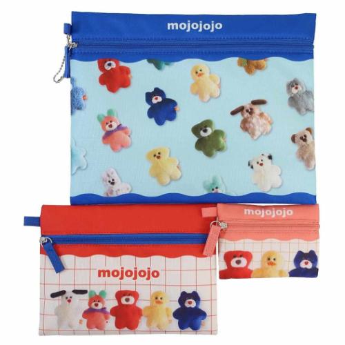 平ポーチ大中小3点セット mojojojo 3連ポーチ フラットポーチ マリモクラフト