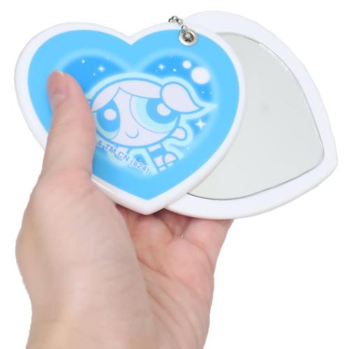 パワーパフガールズ 手鏡 ハート型ミラー バブルス マリモクラフト コンパクトミラー 化粧直し スライド式