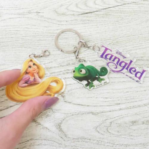 キーリング 3連アクリルキーホルダー ラプンツェル＆パスカル 塔の上の