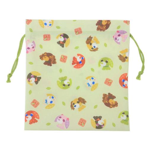 お茶犬 キャラクター 巾着袋 巾着M ベーシックシリーズ 総柄