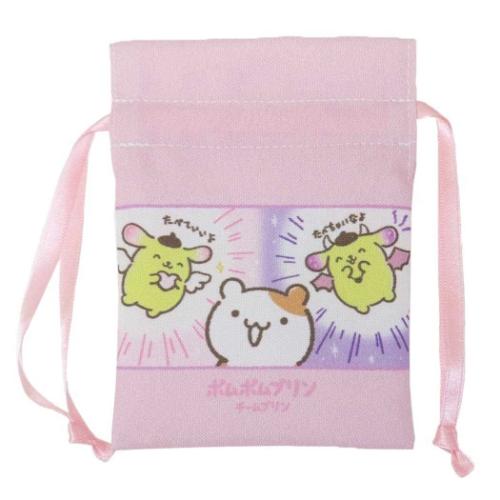 ポムポムプリン キャラクター ミニ巾着袋 豆巾着 チームプリン PK サンリオ グッズ