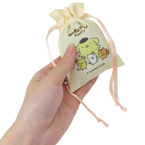 ポムポムプリン ミニ巾着袋 豆巾着 チームプリン YE サンリオ マリモクラフト まめきんちゃく 小物入れ