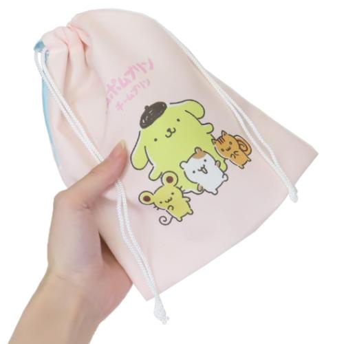 ポムポムプリン グッズ 巾着袋 キャラクター マチ付き巾着 チームプリン ひとコマ サンリオ
