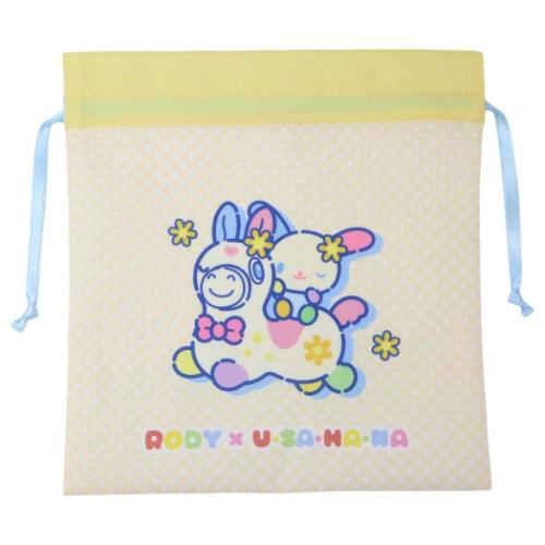 巾着袋 RODYxサンリオキャラクターズ 巾着M サンリオ RODYxウサハナ 小物入れ かわいい