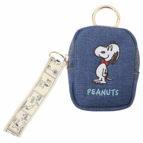 スヌーピー キャラクター ミニポーチ カラビナ付きミニポーチ ボウタイ NV ピーナッツ