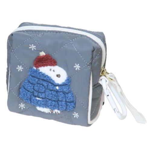 スヌーピー カラビナ付きミニポーチ ピーナッツ ミニポーチ キャラクター ほっこり ワンポイント