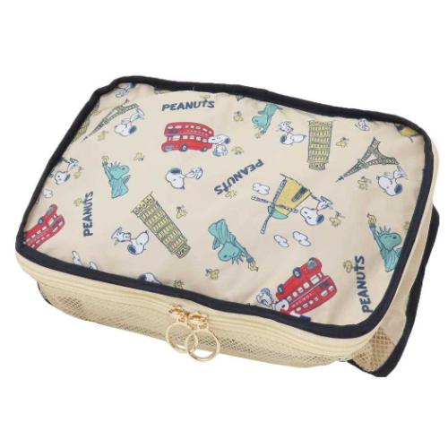 PEANUTS スヌーピー キャラクター トラベルポーチ メッシュ収納ポーチ