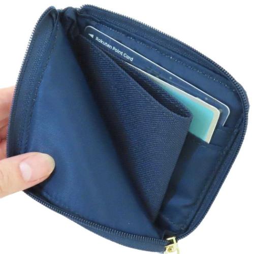 スヌーピー ミニウォレット ピーナッツ ミニ財布 キャラクター オラフ ネイビーチェックシリーズ マリモクラフト