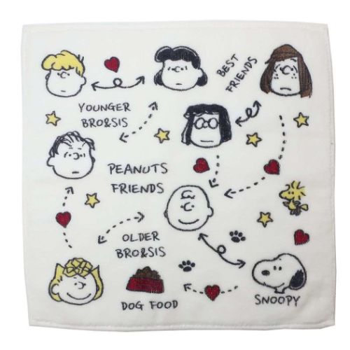 スヌーピー キャラクター ミニタオル 相関図ハンカチタオル ピーナッツ グッズ Mmc Spt 237 おもしろマニアックグッズの通販店 ブライ開新堂 通販 Yahoo ショッピング