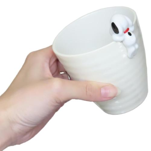 湯のみ フィギュア付き湯呑 アイボリー スヌーピー ピーナッツ マリモクラフト キャラクター食器 キャラクター