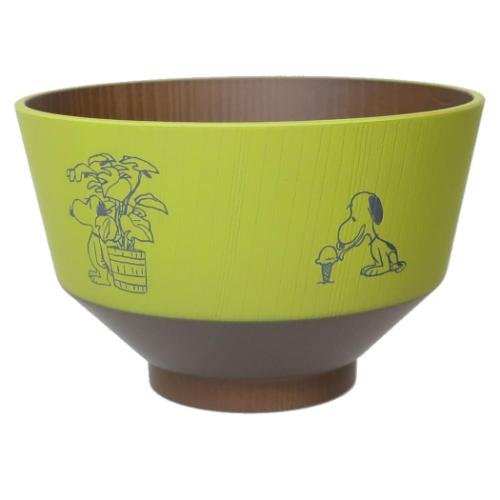 塗分け汁椀 茶碗 緑色 波佐見焼 スヌーピー ピーナッツ マリモクラフト 割れにくい食器