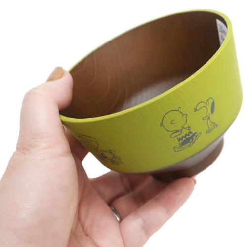 塗分け汁椀 茶碗 緑色 波佐見焼 スヌーピー ピーナッツ マリモクラフト 割れにくい食器