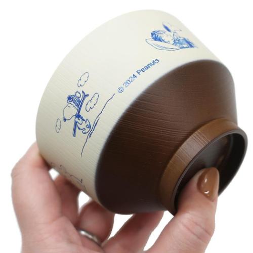 塗分け汁椀 茶碗 ピーナッツ スヌーピー 白色 波佐見焼 マリモクラフト 割れにくい食器 キャラクター