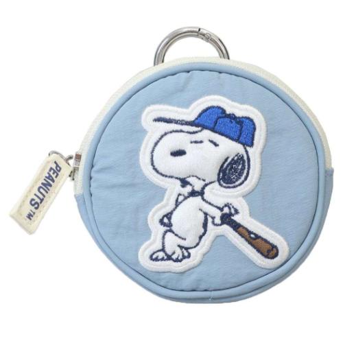 スヌーピー ピーナッツ キャラクター ミニポーチ サークルポーチ ベースボールシリーズ GY