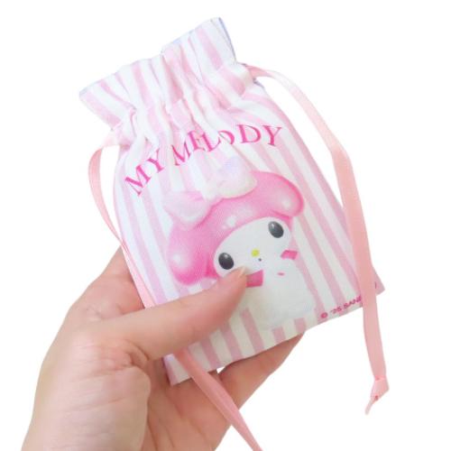 豆巾着 ミニ巾着 マイメロディ＆クロミ ストライプ サンリオ マリモクラフト まめきんちゃく 小物入れ 日本製