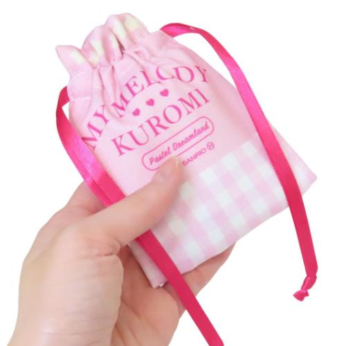 豆巾着 ミニ巾着 チェック マイメロディ＆クロミ サンリオ マリモクラフト まめきんちゃく 小物入れ 日本製 キャラクター