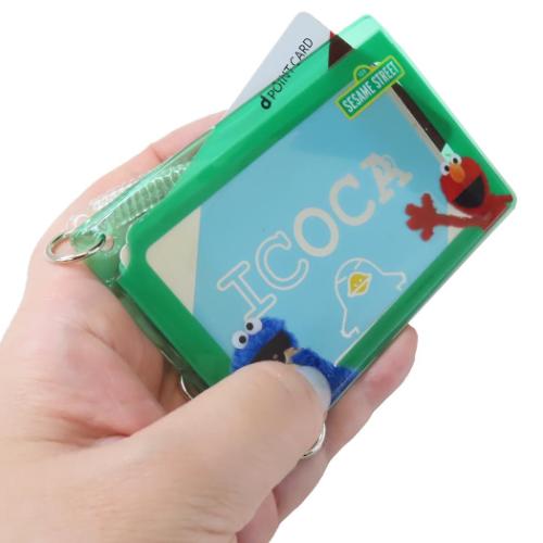 定期入れ クリアパスケース GR グリーン セサミストリート マリモクラフト ICカードケース キャラクター