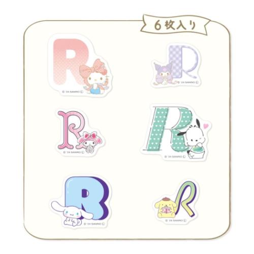 フレークシール イニシャルフレークシール 6枚入り ミックスR