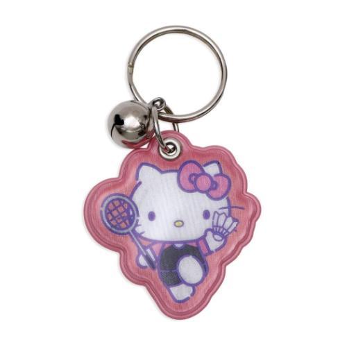 ハローキティ キーリング 自転車キーホルダー 部活シリーズ バドミントン部 サンリオ エムプラン 自転車用 紛失予防