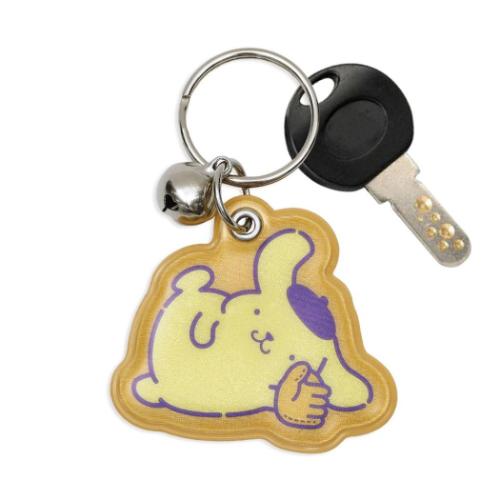 ポムポムプリン キャラクター キーリング 自転車キーホルダー 部活シリーズ 野球部 サンリオ グッズ