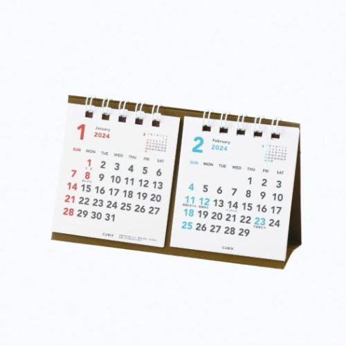 卓上カレンダー2024年 ベーシック プチプチ卓上2ヶ月カレンダー 2024Calendar エムプラン ホワイト