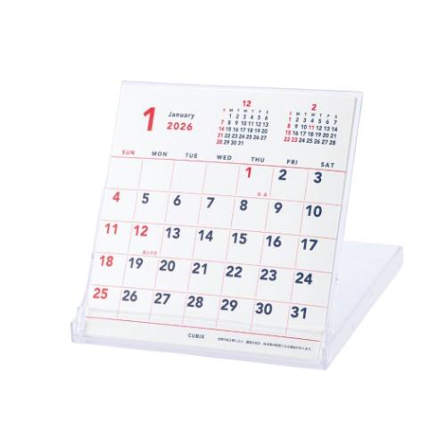 卓上カレンダー2026年 ベーシック フロッピーカレンダー 2026Calendar エムプラン ホワイト スケジュール 令和8年暦