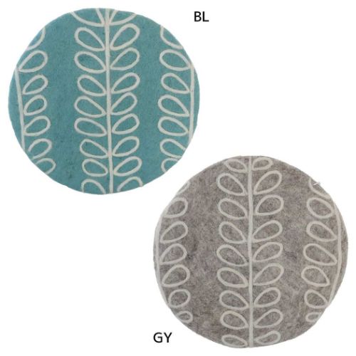 鍋用品 鍋敷き キッチンプラント ブルー グレー 丸眞
