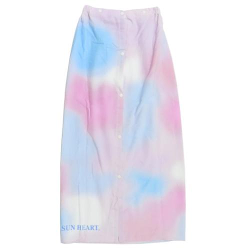 ラップタオル サンハート 100丈マキタオル 100cm丈巻き巻きタオル パステルグラデーション 海プール 着替えタオル