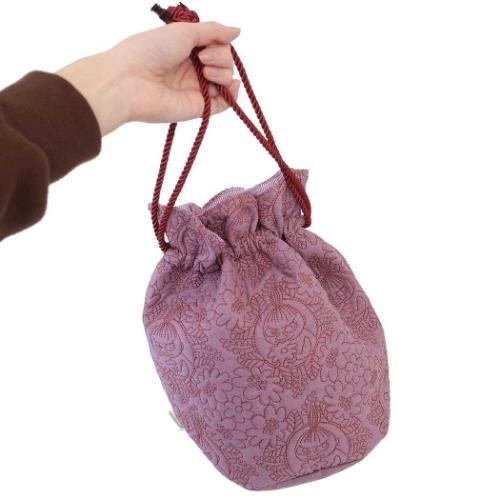 巾着袋 巾着バッグ ムーミン キルティングパープル 丸眞 北欧