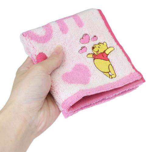 くまのプーさん ディズニー キャラクター ミニタオル ジャガードハンカチタオル オーガニックコットン ロッツオブハート