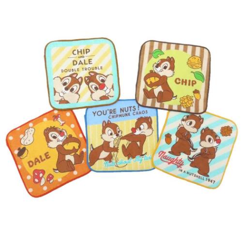 ミニタオル5枚組 ミニタオル わくわくペア チップ＆デール